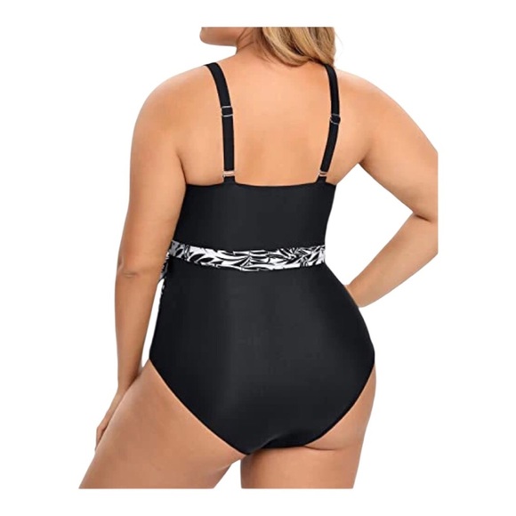 Daci Women’s Crossover High Waisted Cutout Open Back One Piece Swimwear Size 14W - Picture 3 of 15